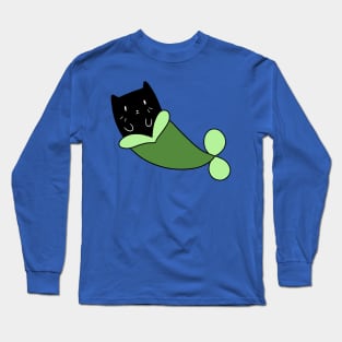 Mermaid Black Cat Long Sleeve T-Shirt